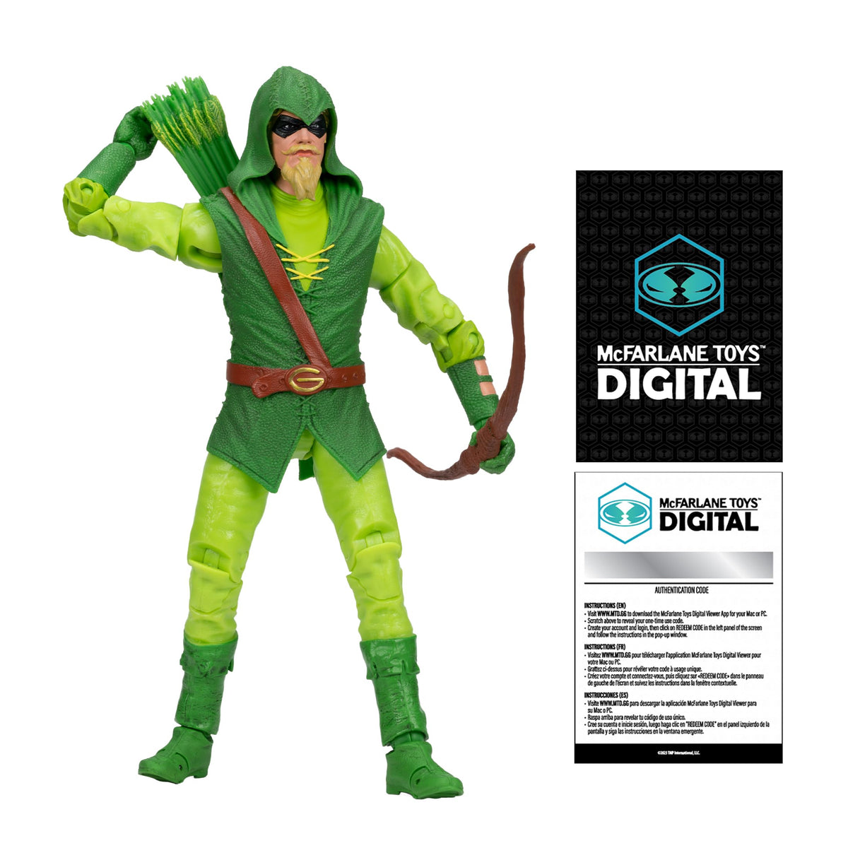 McFarlane Toys Green Arrow longbow hunter 7in figure with display-ready detail.