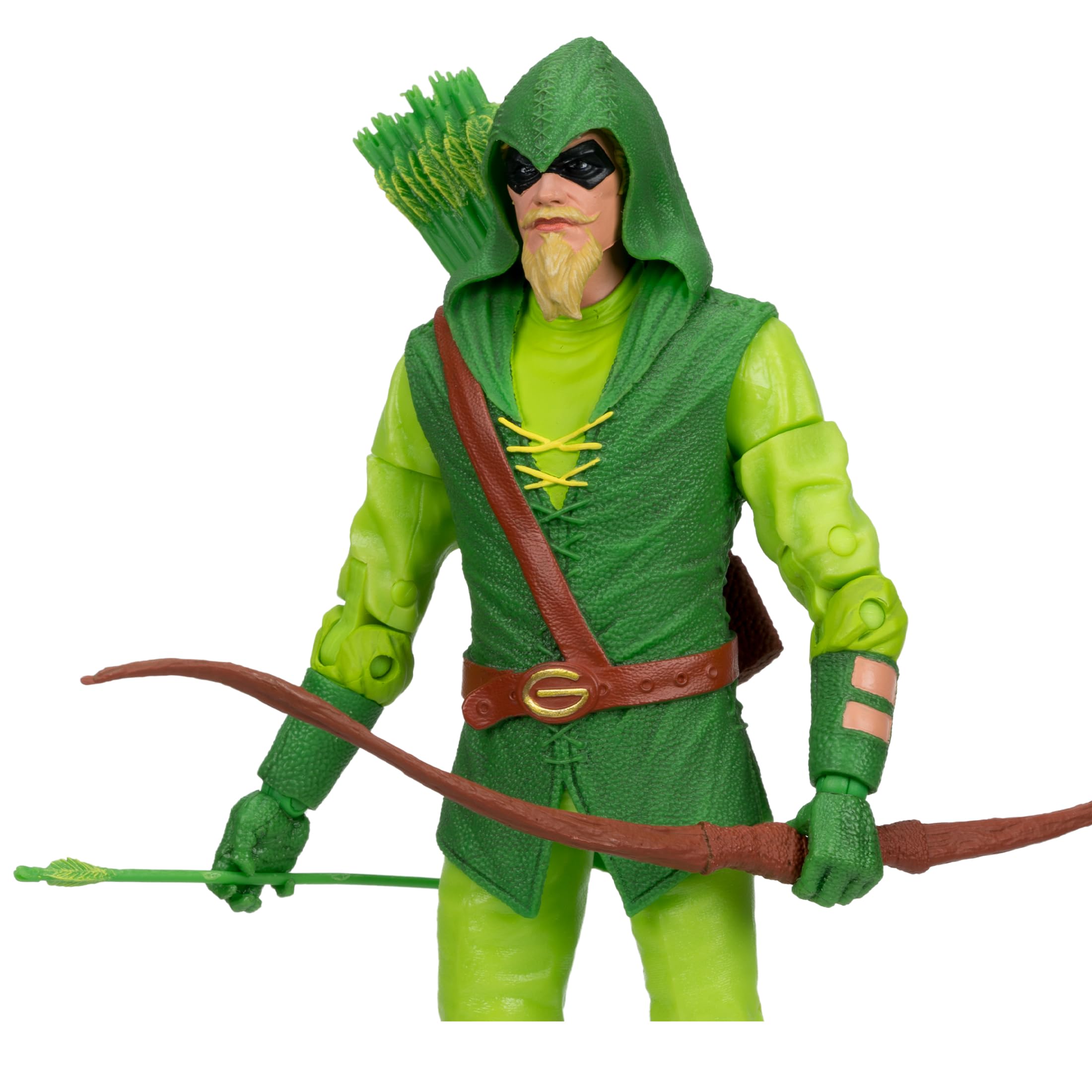 McFarlane Toys Green Arrow ultra-articulation with 22 joints for dynamic posing.