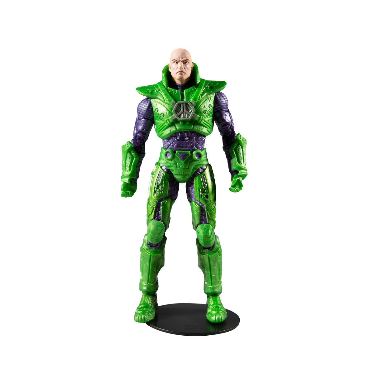 McFarlane Toys Lex Luthor green power suit figure ready for display