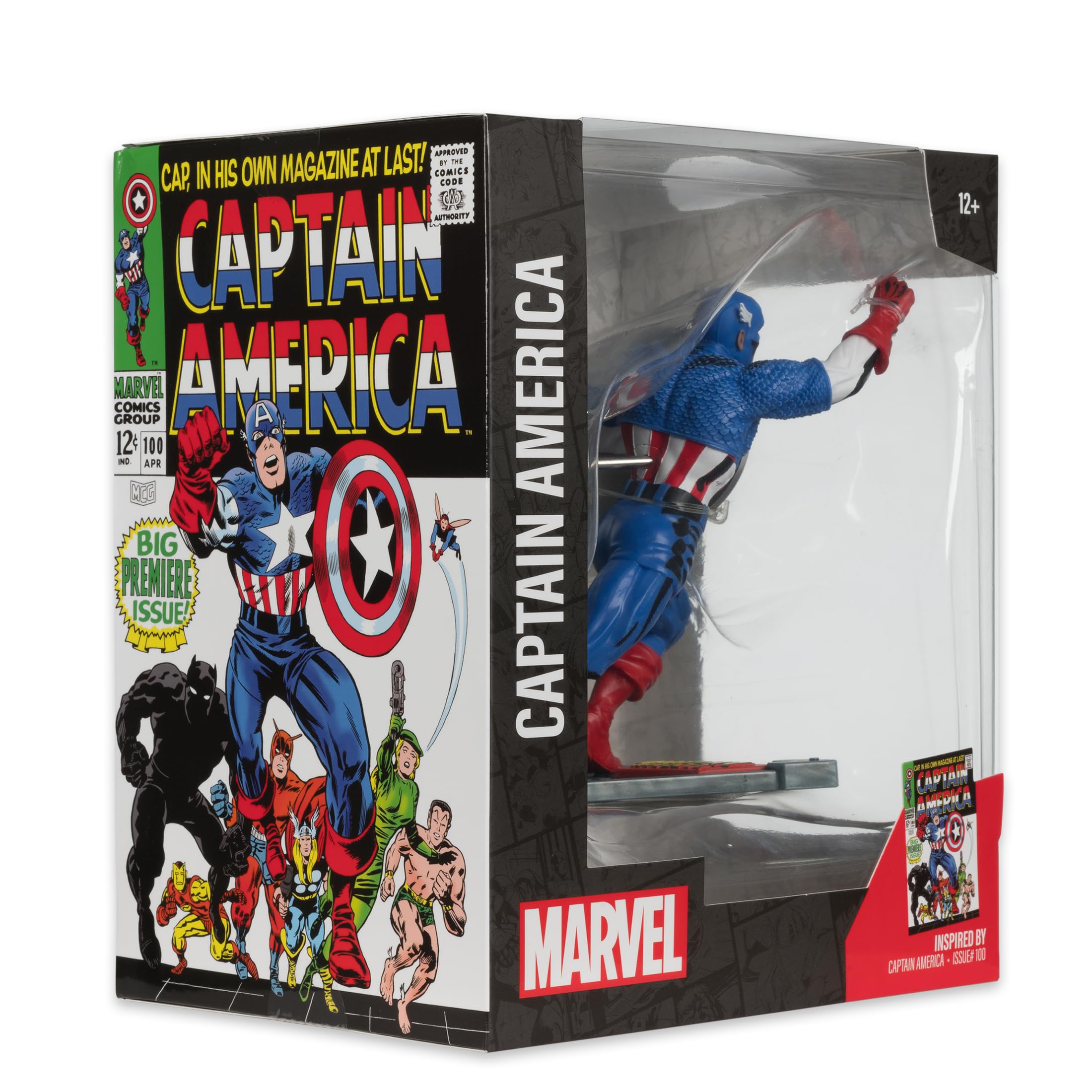 McFarlane Toys Marvel display diorama complements shelves.