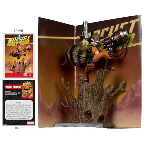 McFarlane Toys Marvel Rocket Raccoon 1:6 dynamic pose for display appeal.