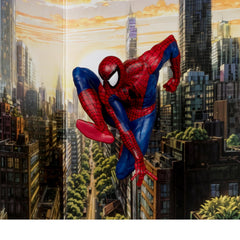 McFarlane Toys Spider-Man figure with Ghost Rider base captures dynamic action moment.