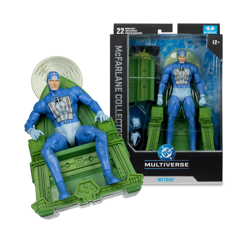 Collectible art card with Metron art and biography details.