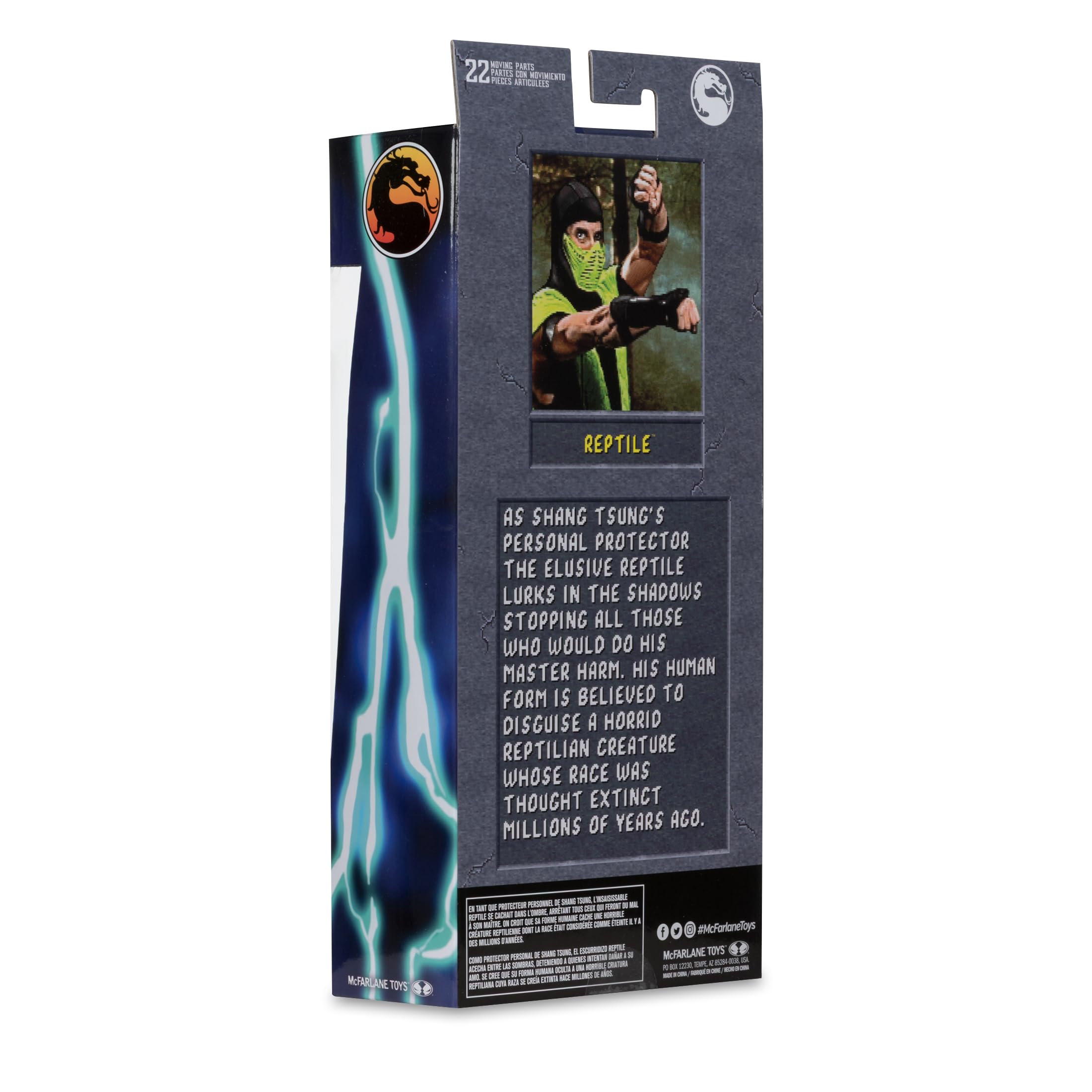 McFarlane Toys Mortal Kombat Klassic Reptile 7in packaging details for fans