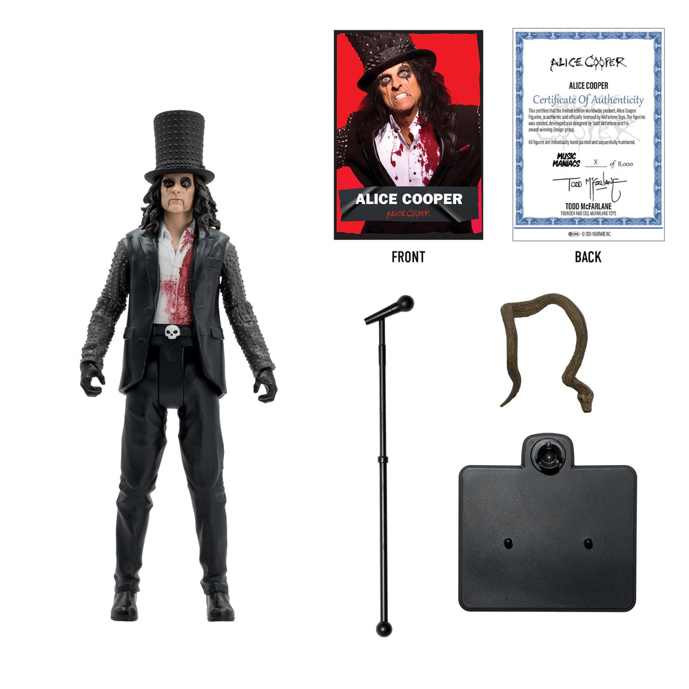 Includes microphone and stand for dynamic stage poses.