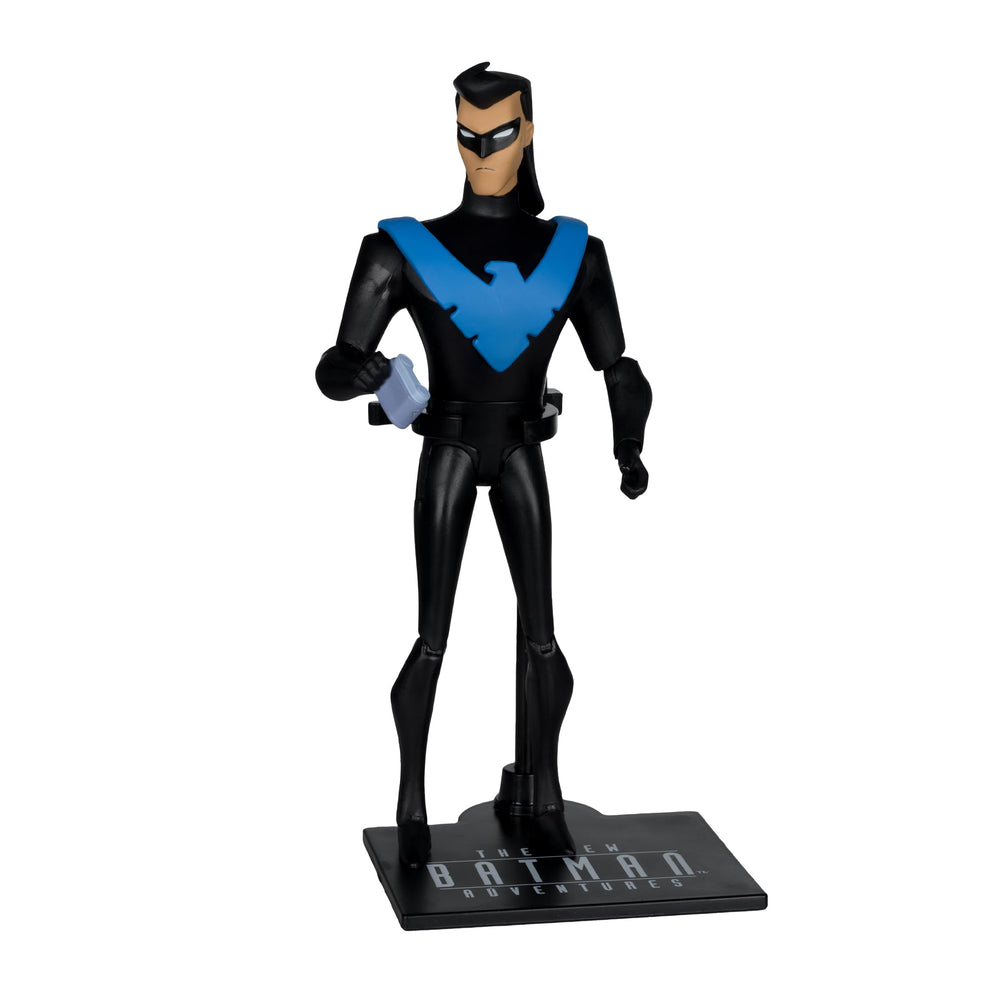 McFarlane Toys Nightwing base stand provides stable posing options.