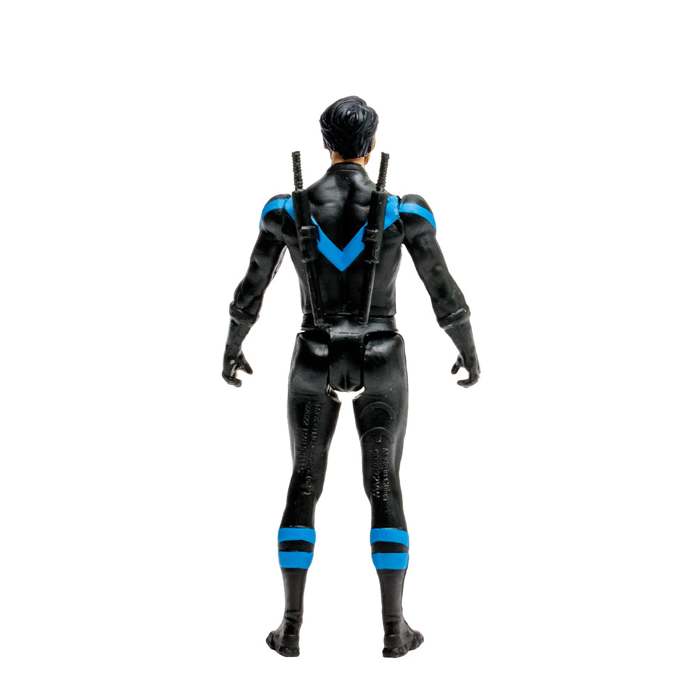 Close-up of Nightwing DC Rebirth costume detailing and texture.