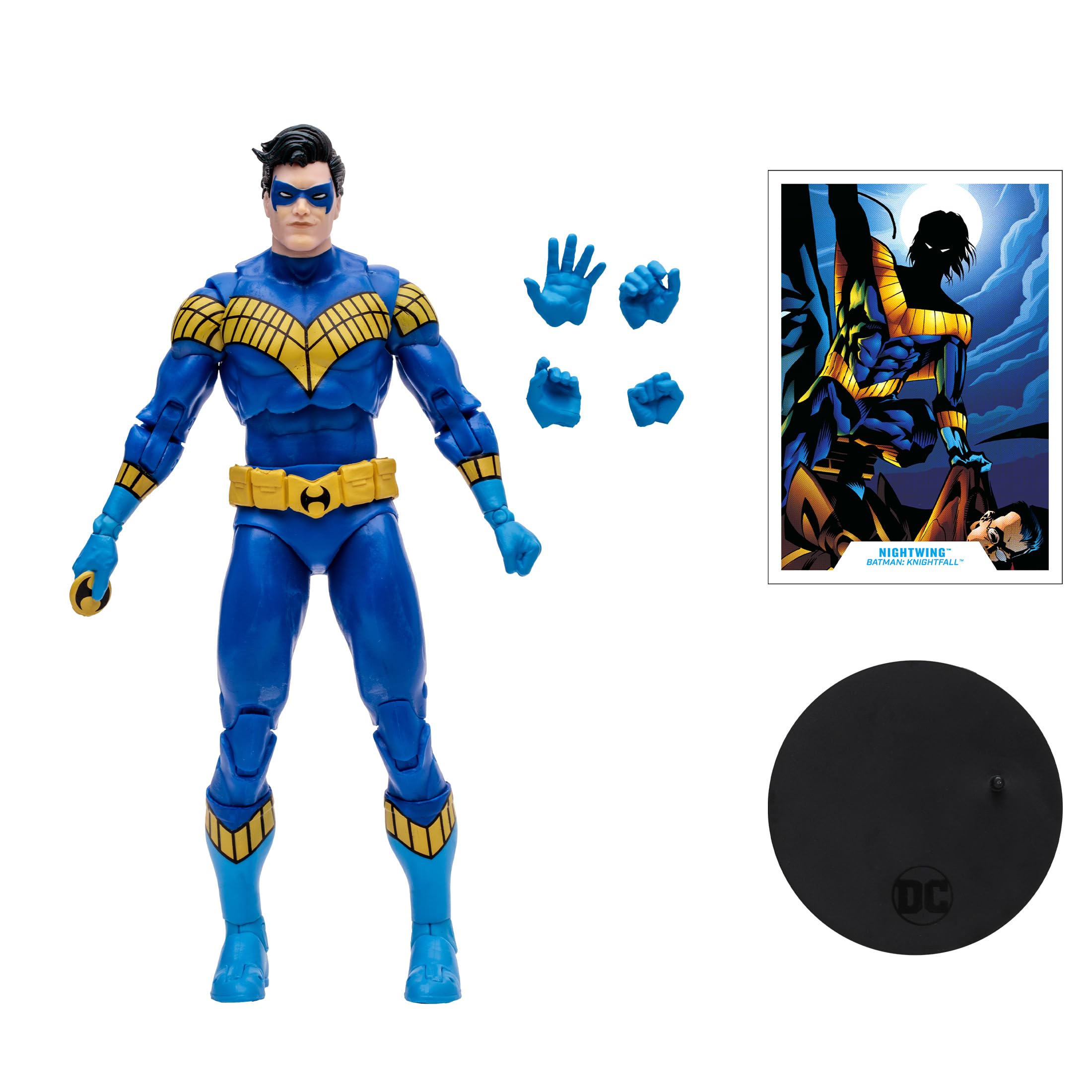 Nightwing display base keeps figure stable during long collections.