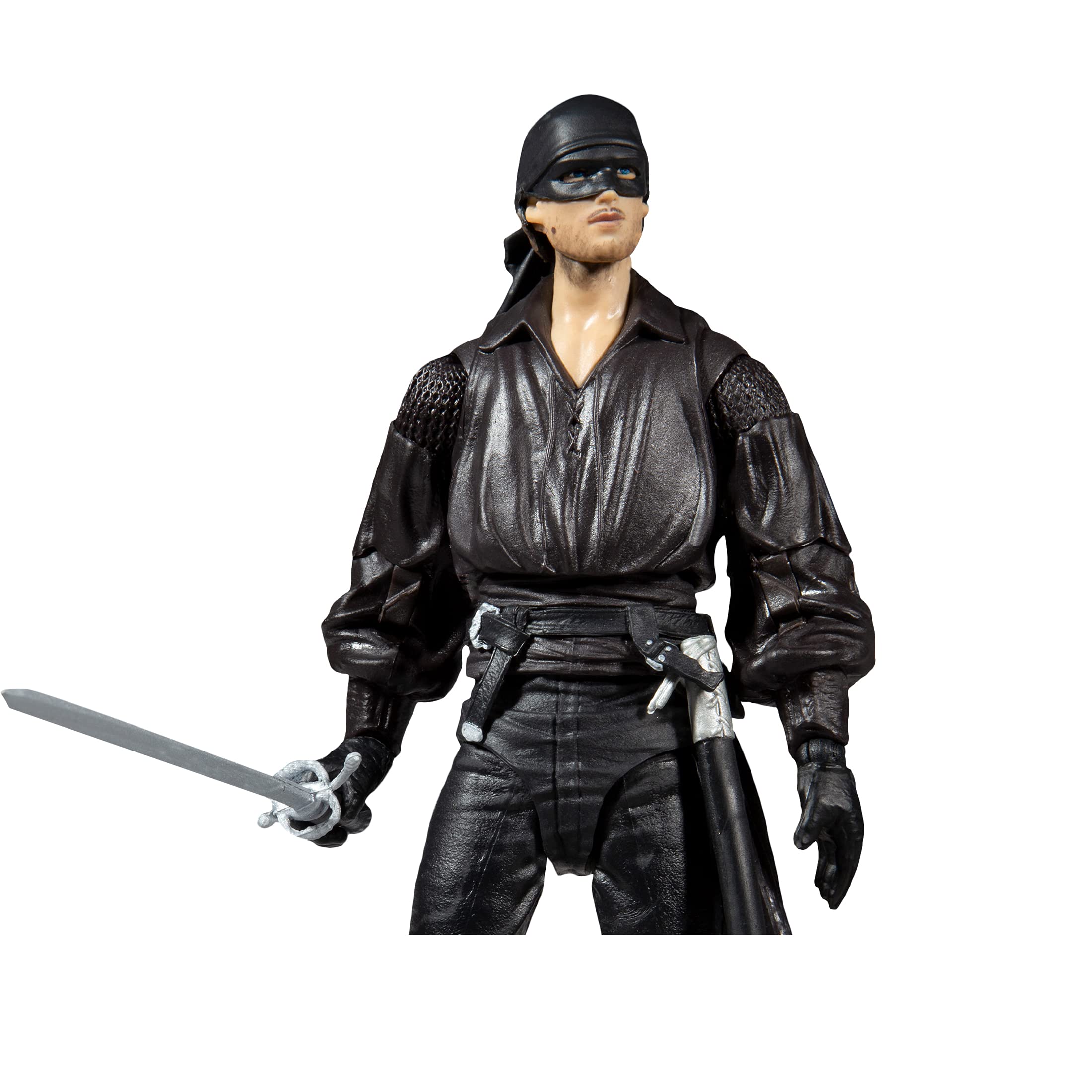 Westley with sword posed for action figure display and posing options.