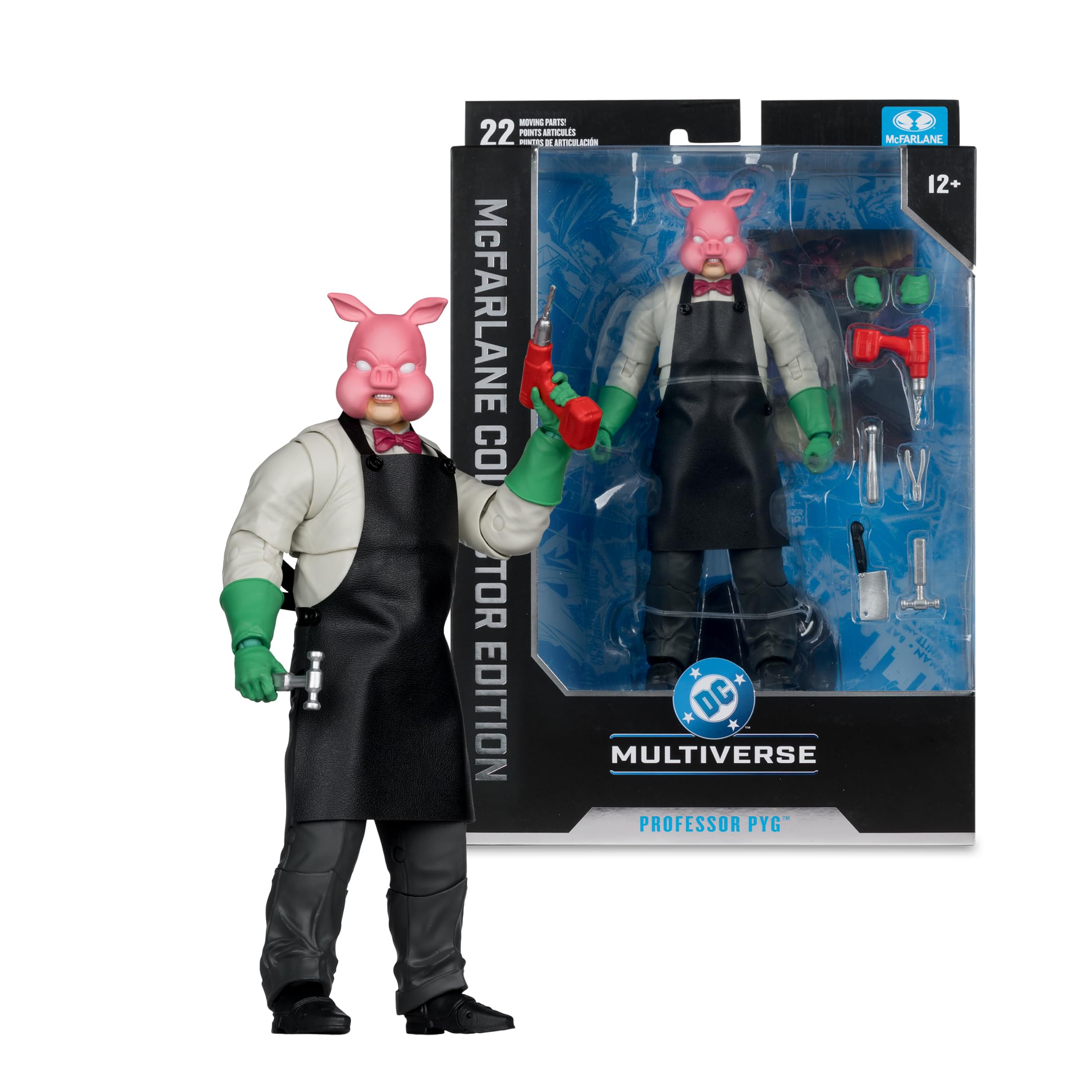 McFarlane Toys Professor Pyg extra hands expand posing options for display.
