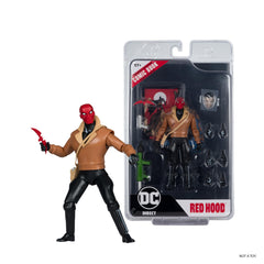 McFarlane Toys Red Hood 6-inch scale figure fits standard displays.