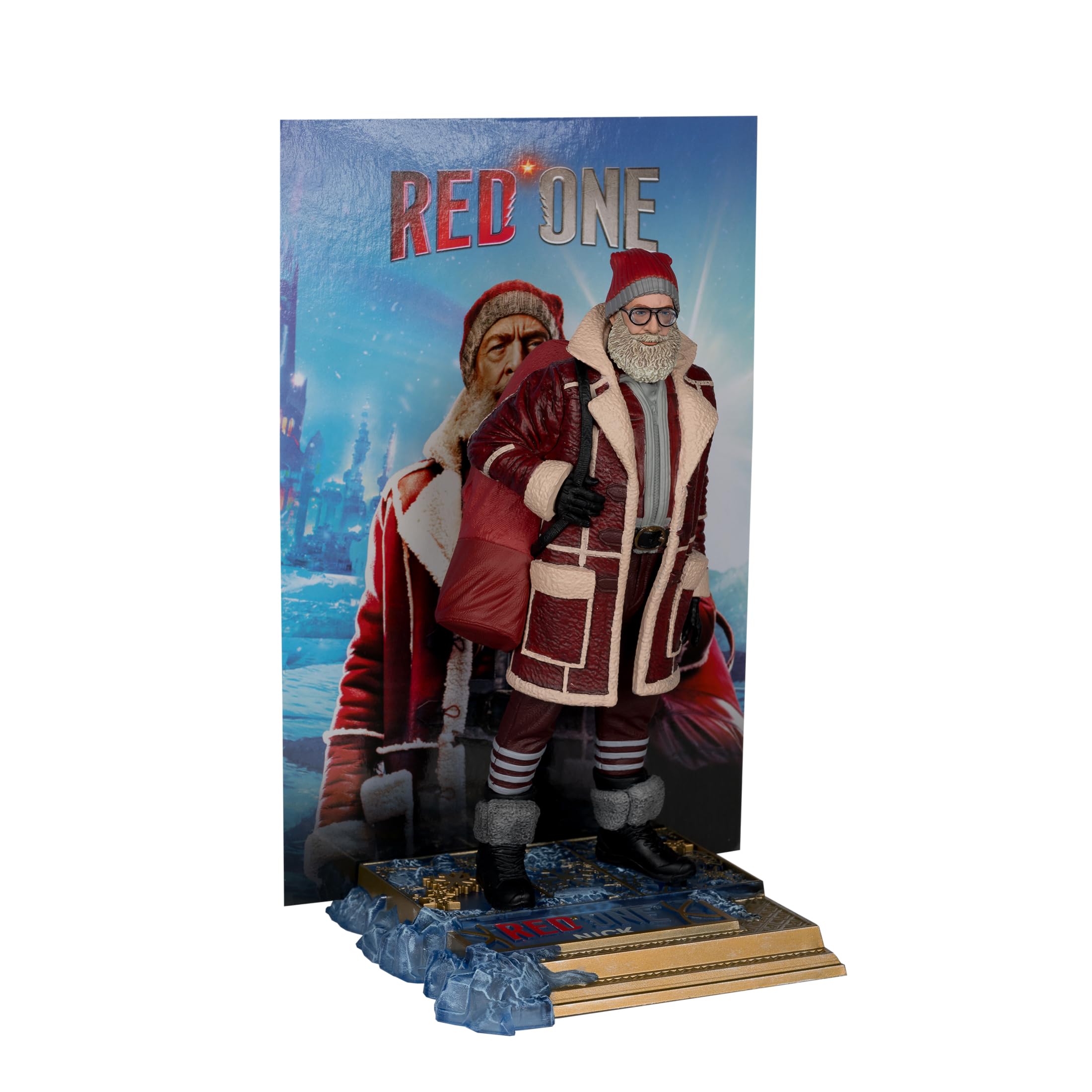 McFarlane Toys Red One Gold Label Amazon Exclusive packaging highlights premium presentation.