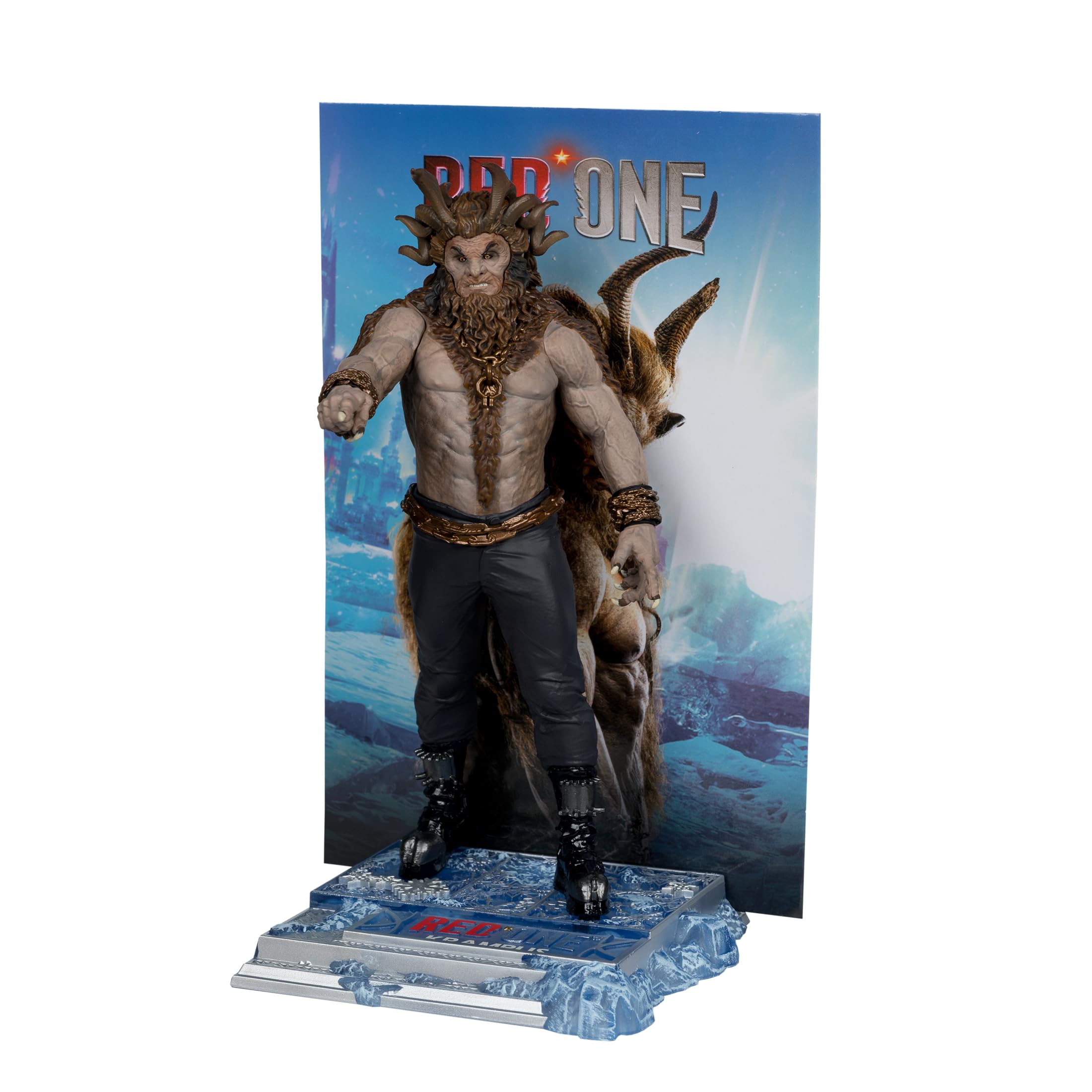 McFarlane Toys Red One Krampus 6in figure — collectible art card enhances display narrative.