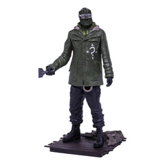 McFarlane Toys Riddler figure front view showcasing authentic movie-era costume for display