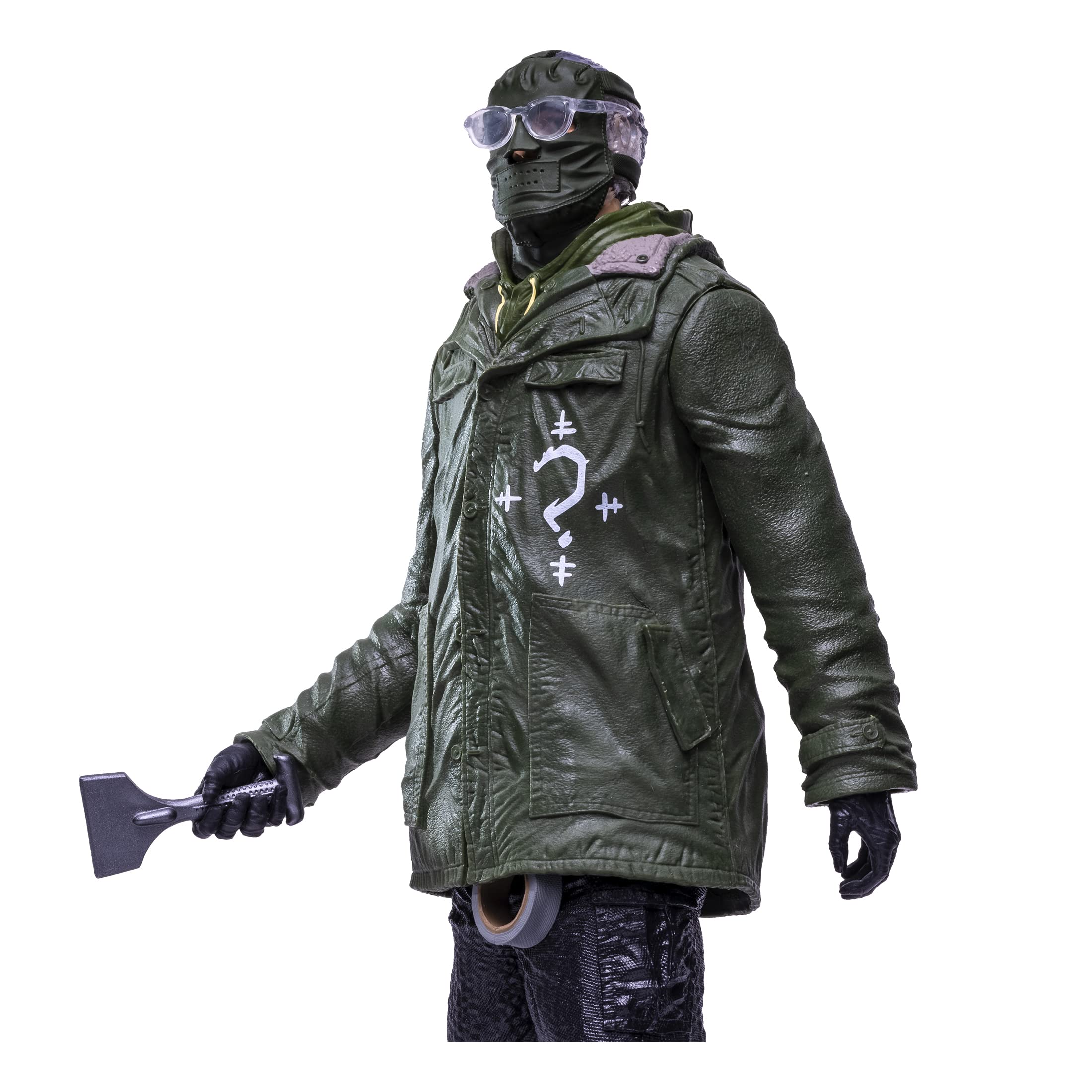 McFarlane Toys Riddler figure side pose highlights dynamic articulation for action setups
