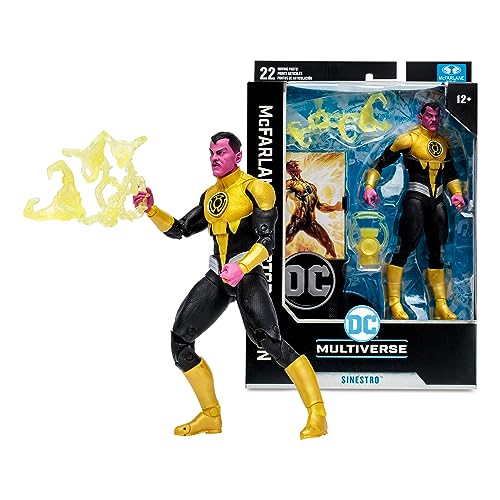 McFarlane Toys Sinestro 7in packaging and care guidance help collectors