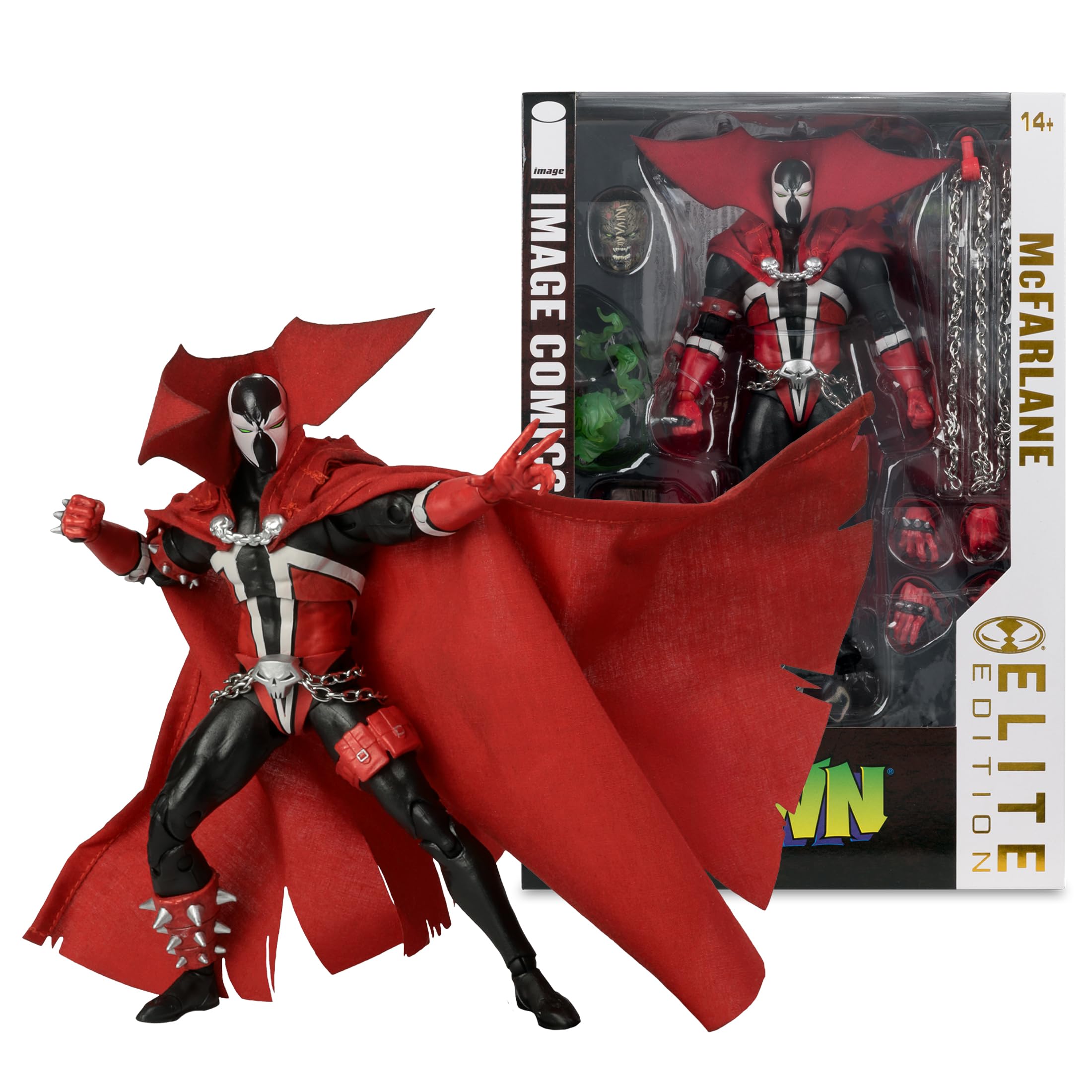 McFarlane Toys Spawn Elite Edition display base supports dynamic stances.