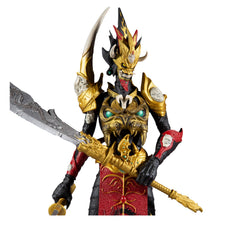 McFarlane Toys Mandarin Spawn 7-Inch figure back view reveals layered cape and sculpted details.