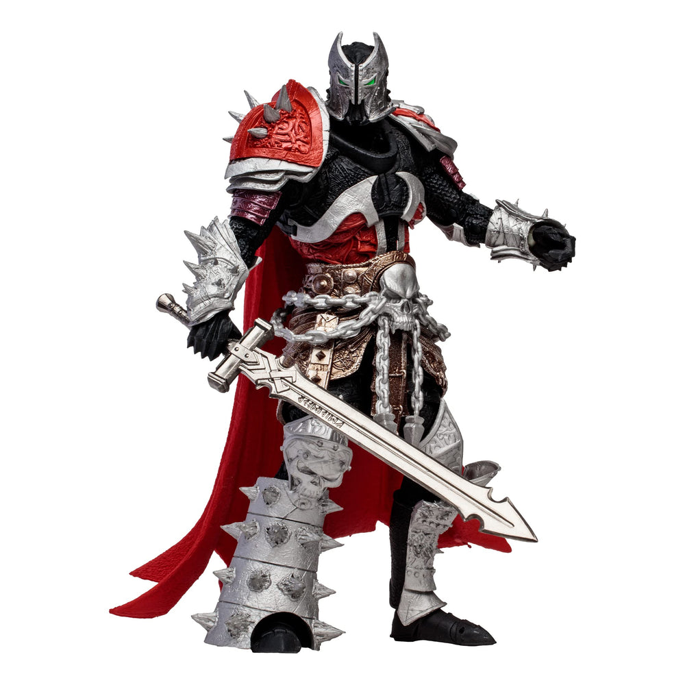 McFarlane Toys Medieval Spawn back view showcases cape flow and sculpt depth.