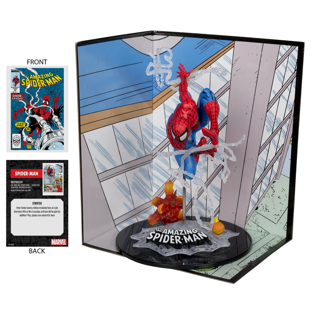 Backdrop detail for Spider-Man scene from McFarlane Toys