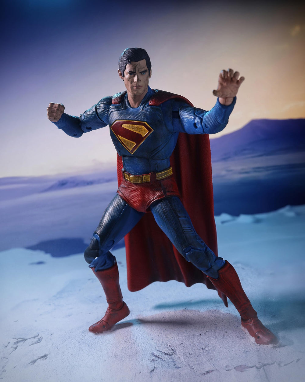 McFarlane Toys Superman 2025 battle-damaged scar adds dramatic realism.