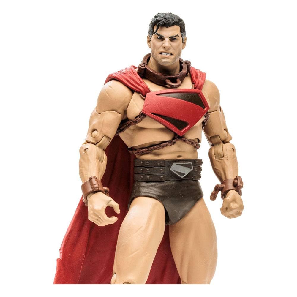 McFarlane Toys Superman Future State Warworld axe and shield pose-ready figure for display and play.