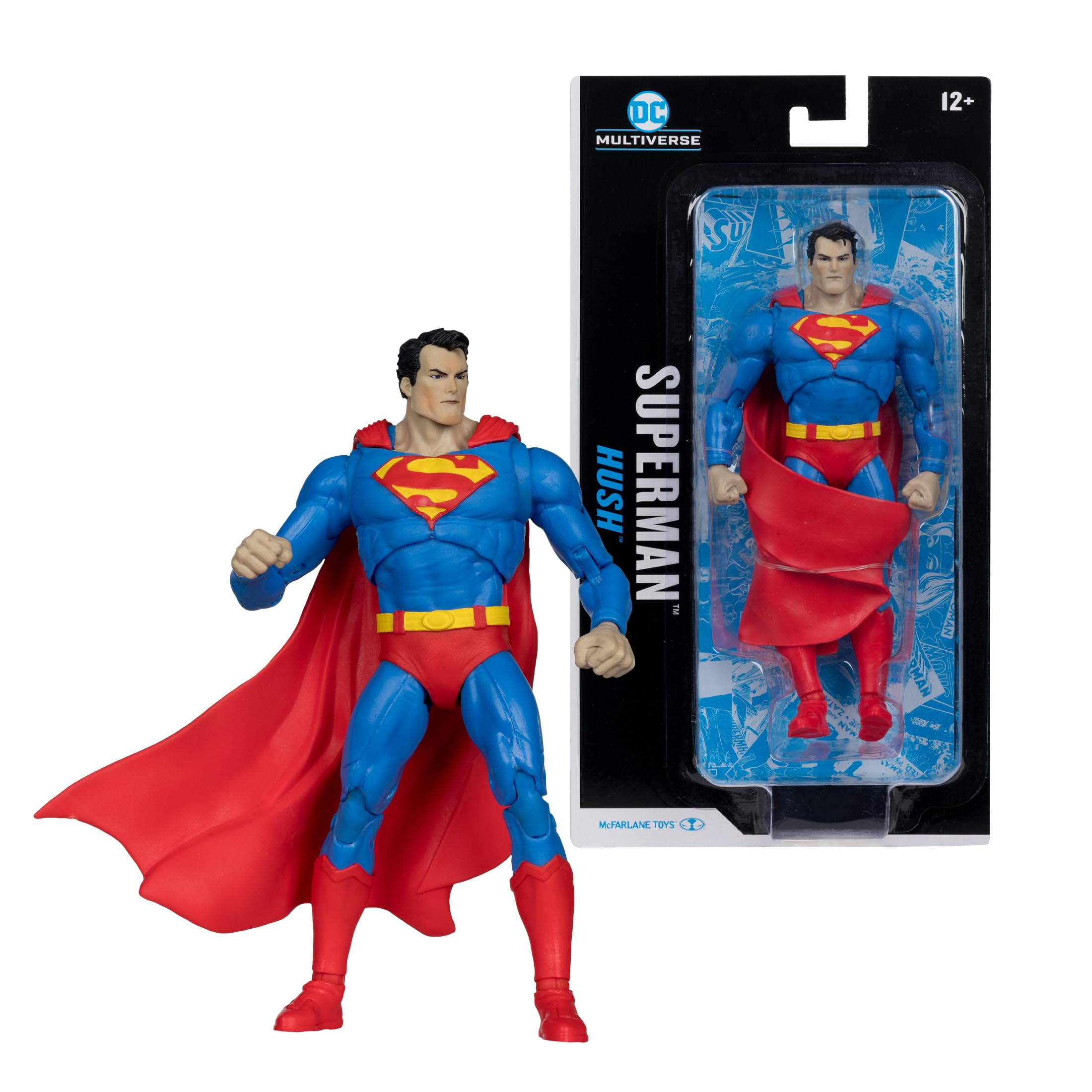 McFarlane Toys Superman Hush blister pack packaging for safe storage.