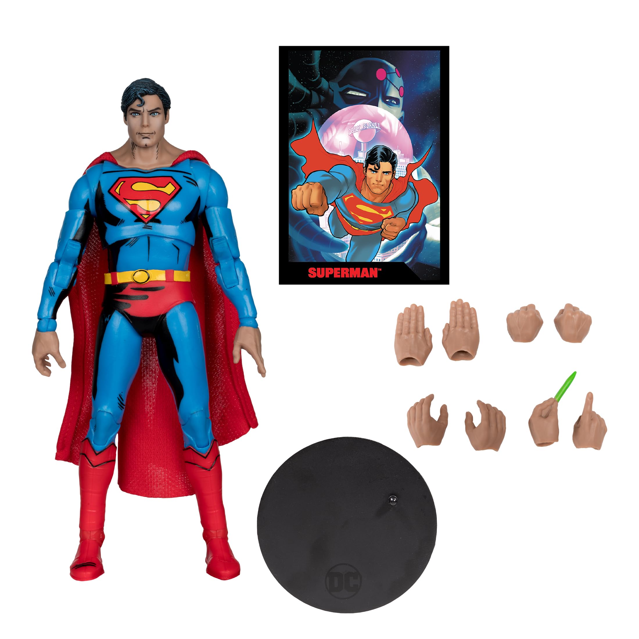 McFarlane Toys Superman ’78 figure includes 8 extra hands for versatile gestures.