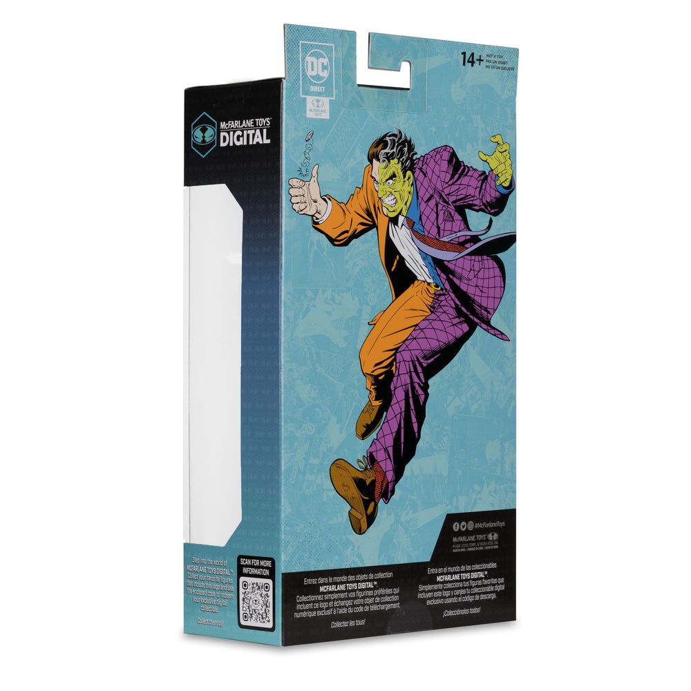 McFarlane Toys Two-Face hero pose captures iconic mood for photos.