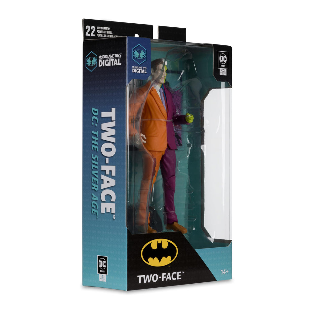 McFarlane Toys Two-Face packaging box features bold art.
