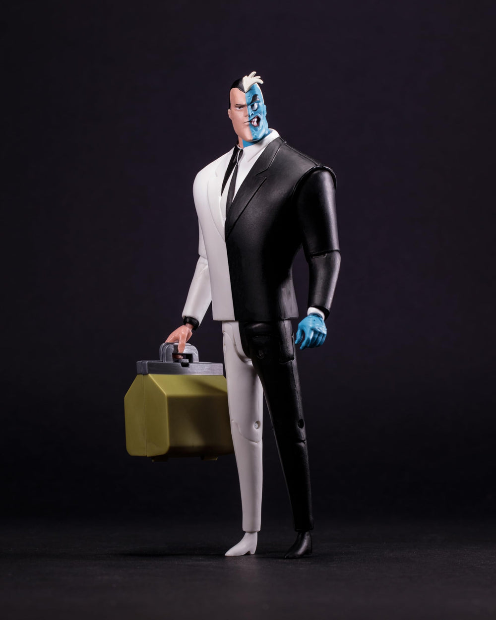 McFarlane Toys Two-Face side view shows dramatic profile