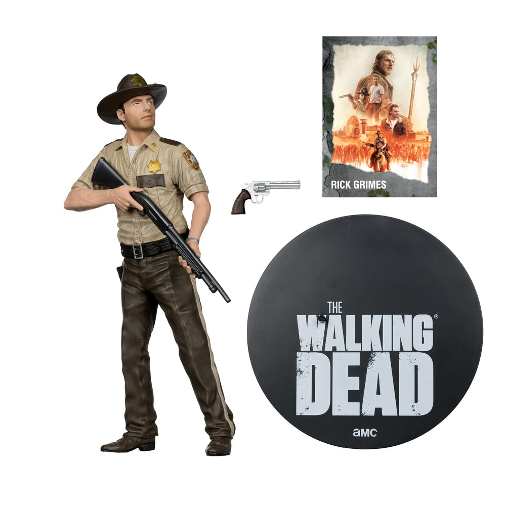McFarlane Toys Rick Grimes 10-inch tall figure perfect for shelf display.