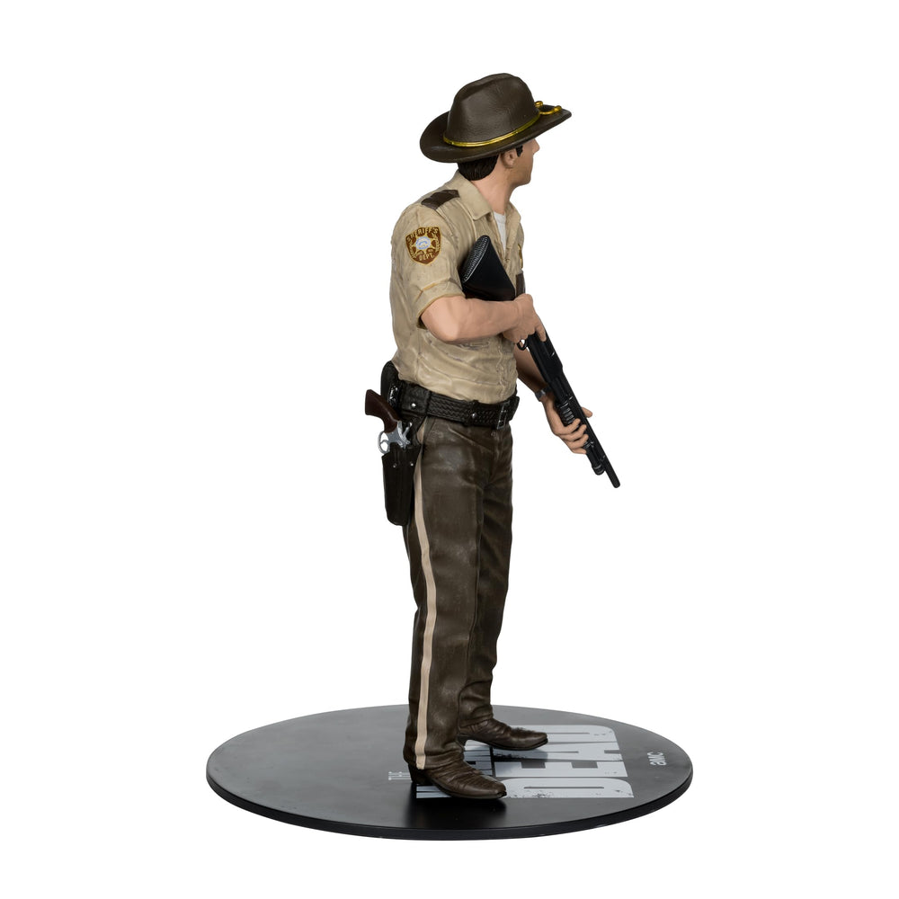 McFarlane Toys Rick Grimes close-up face sculpt for display.