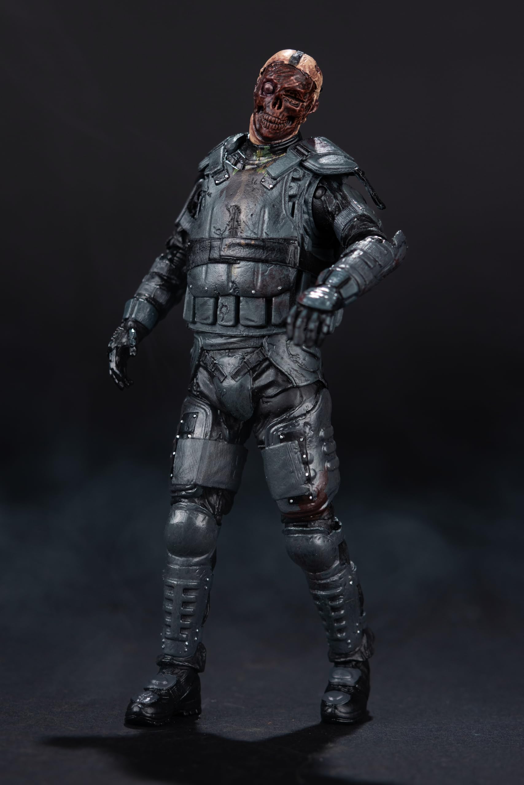 Detailed riot gear textures and close-up armor details