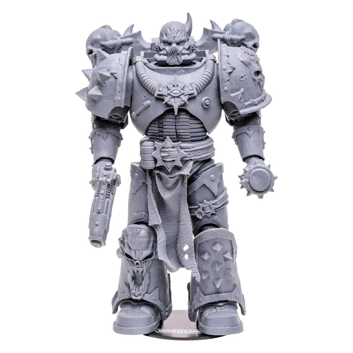 McFarlane Toys Warhammer 40K Chaos Space Marine AP Variant in dynamic pose for display.