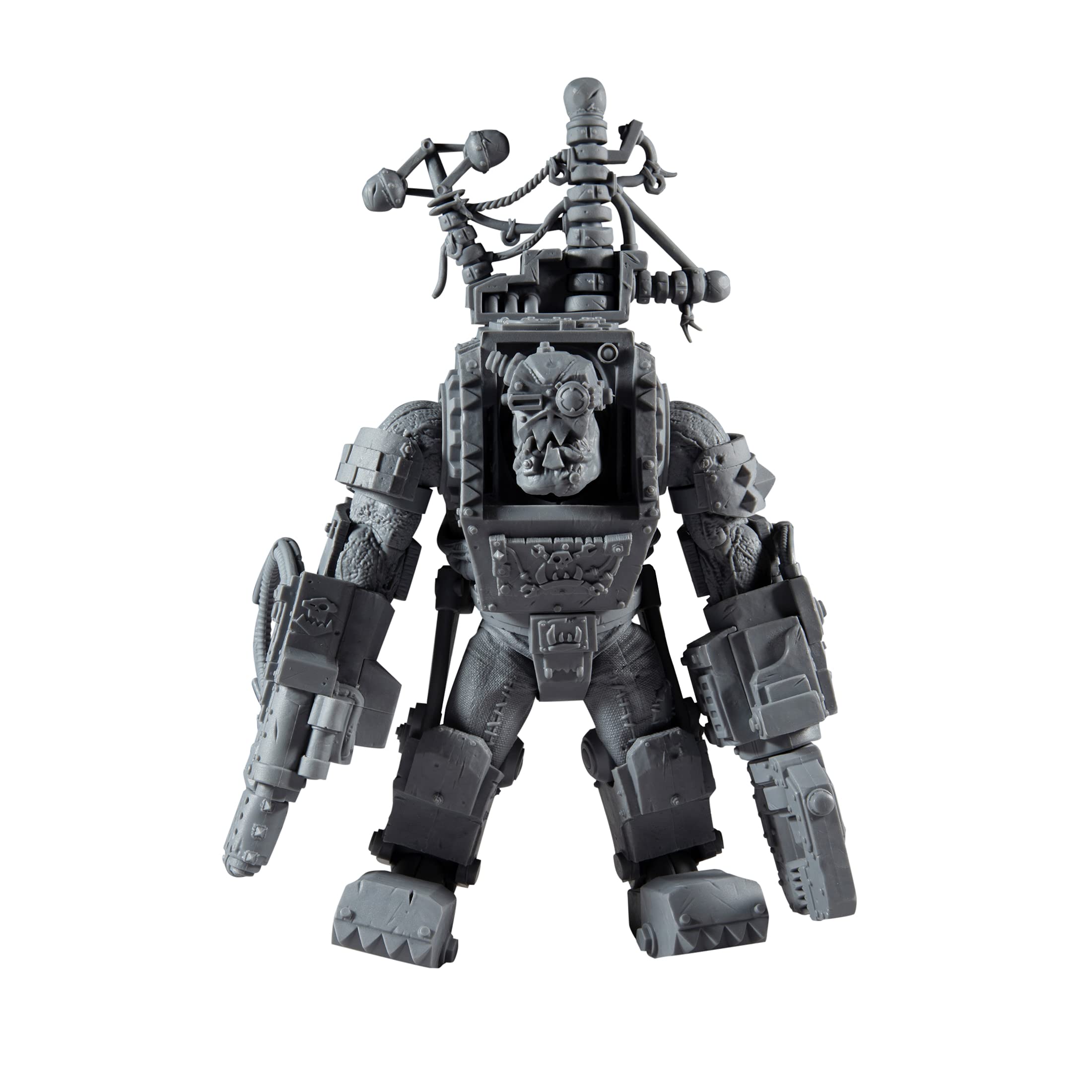 McFarlane Toys Warhammer 40K Ork Big Mek artist-proof front view for display and customization.
