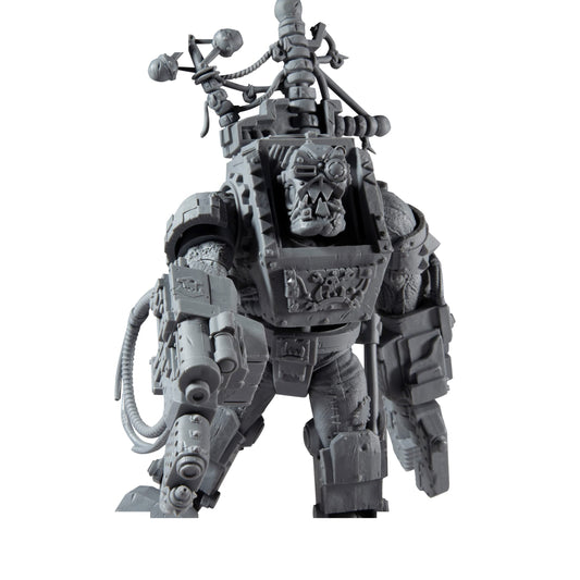 McFarlane Toys Warhammer 40K Ork Big Mek mega-action base supports dynamic posing.