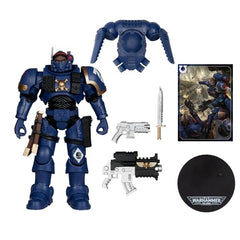 McFarlane Toys Ultramarines lieutenant in dynamic pose for display and photography.