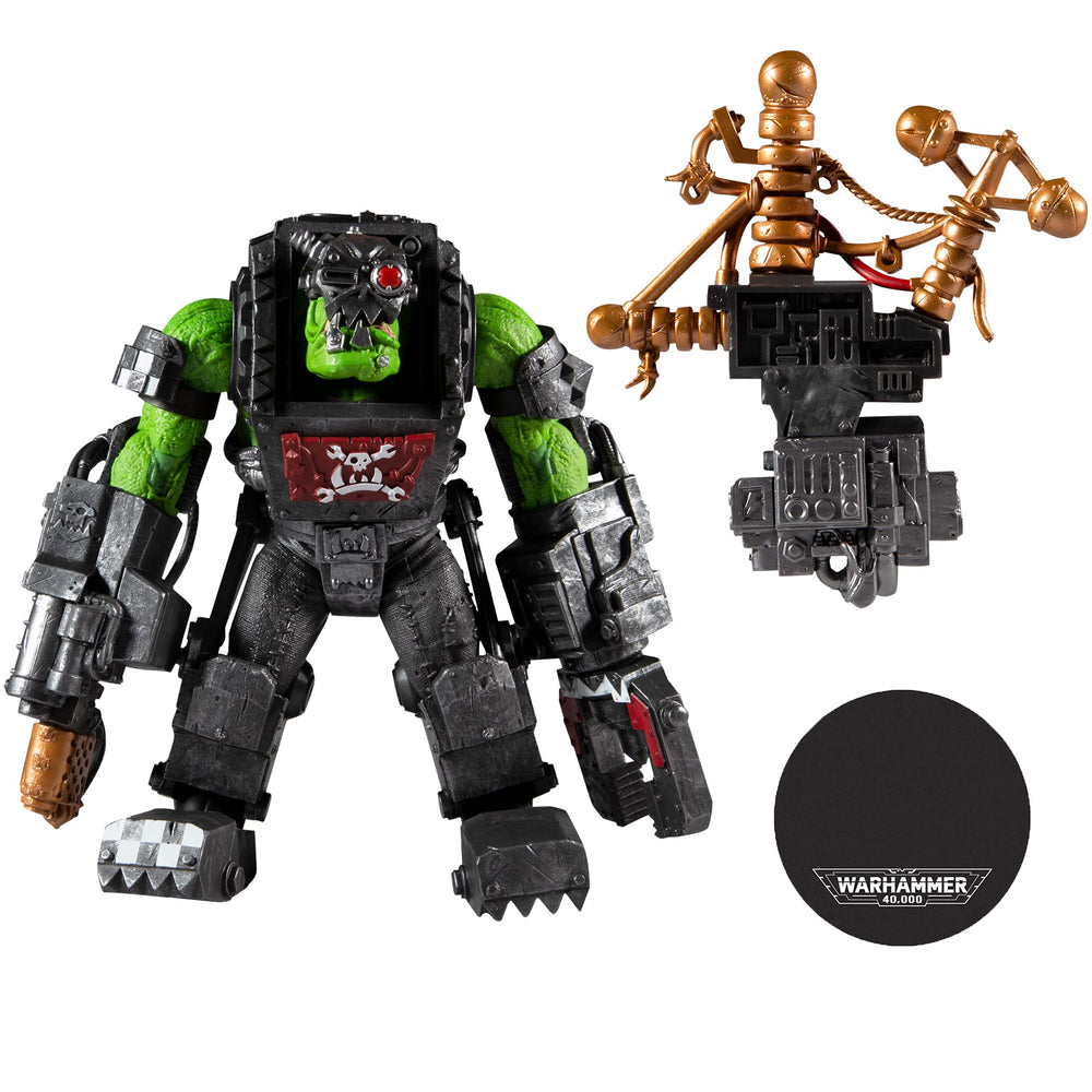 McFarlane Toys Warhammer 40k Ork Megafig windowbox packaging for collectors.