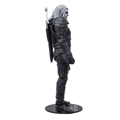 Witcher Mode face and silver sword close-up on McFarlane figure