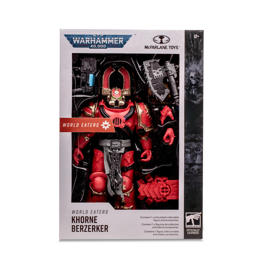 McFarlane Toys World Eaters Khorne Berzerker window box packaging.