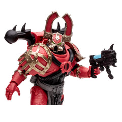 McFarlane Toys World Eaters Khorne Berzerker figure in action pose showing chain weapon.