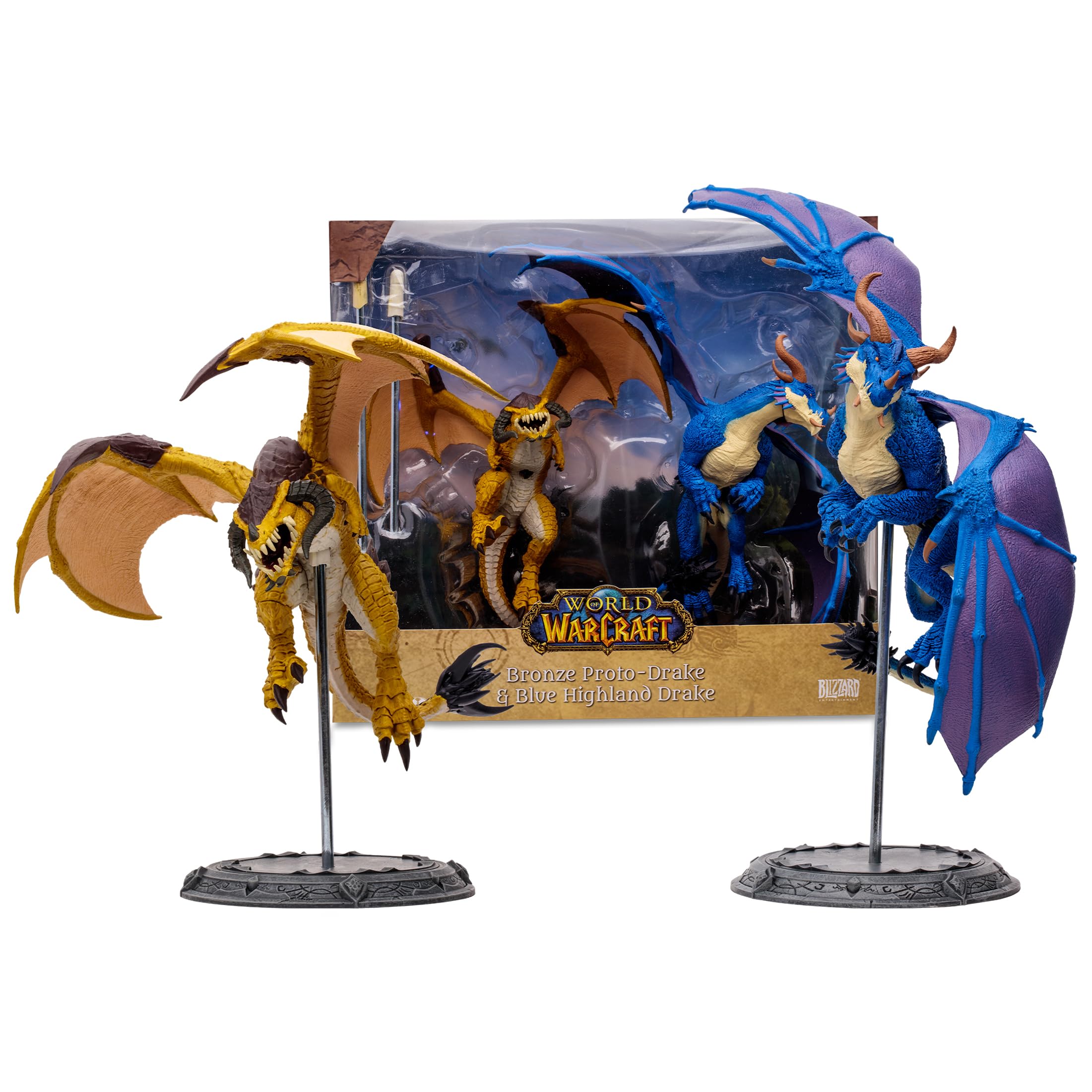 McFarlane Toys World of Warcraft Bronze Proto-Drake on display, ideal for shelf collection