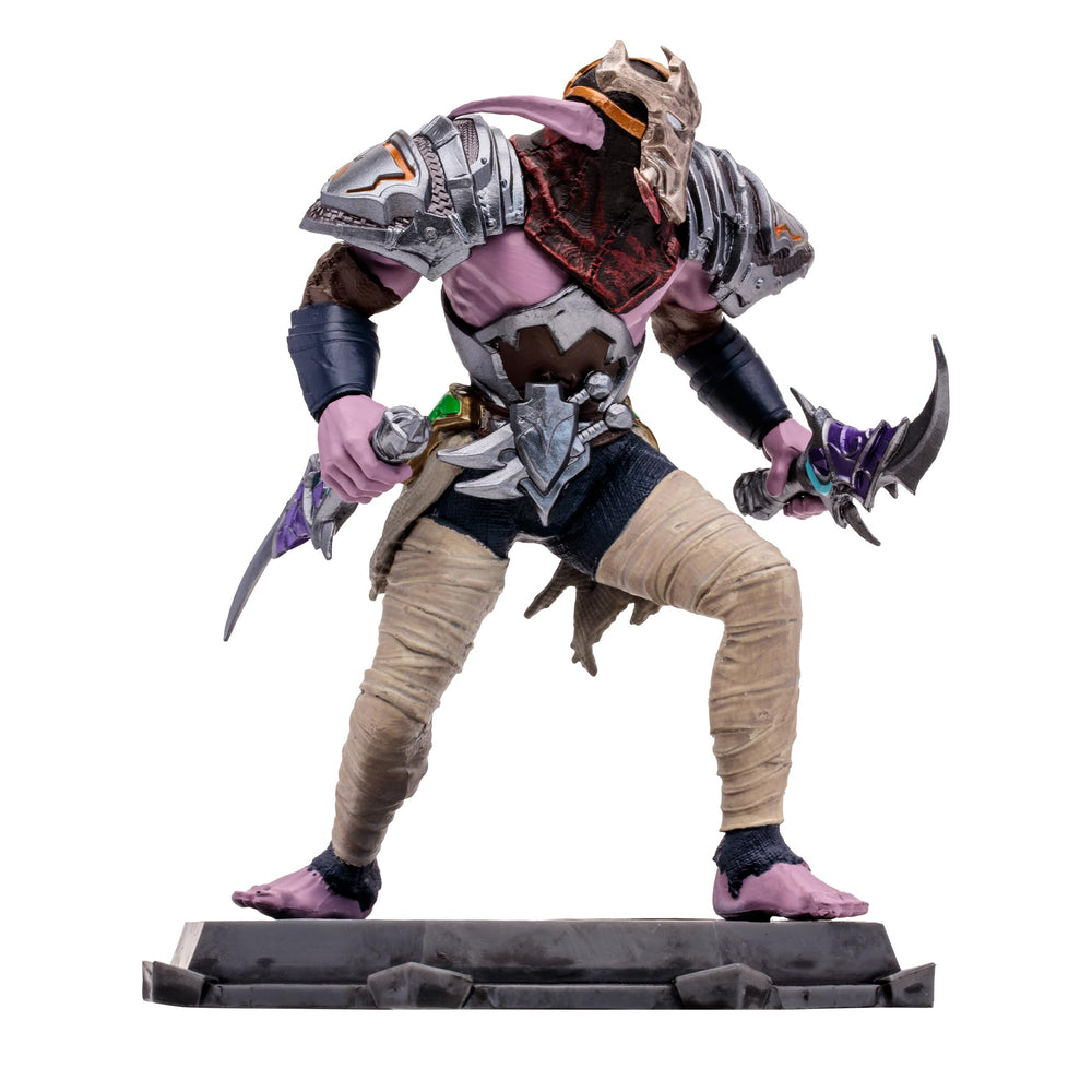 McFarlane Toys World of Warcraft Elf figure back reveals cape silhouette