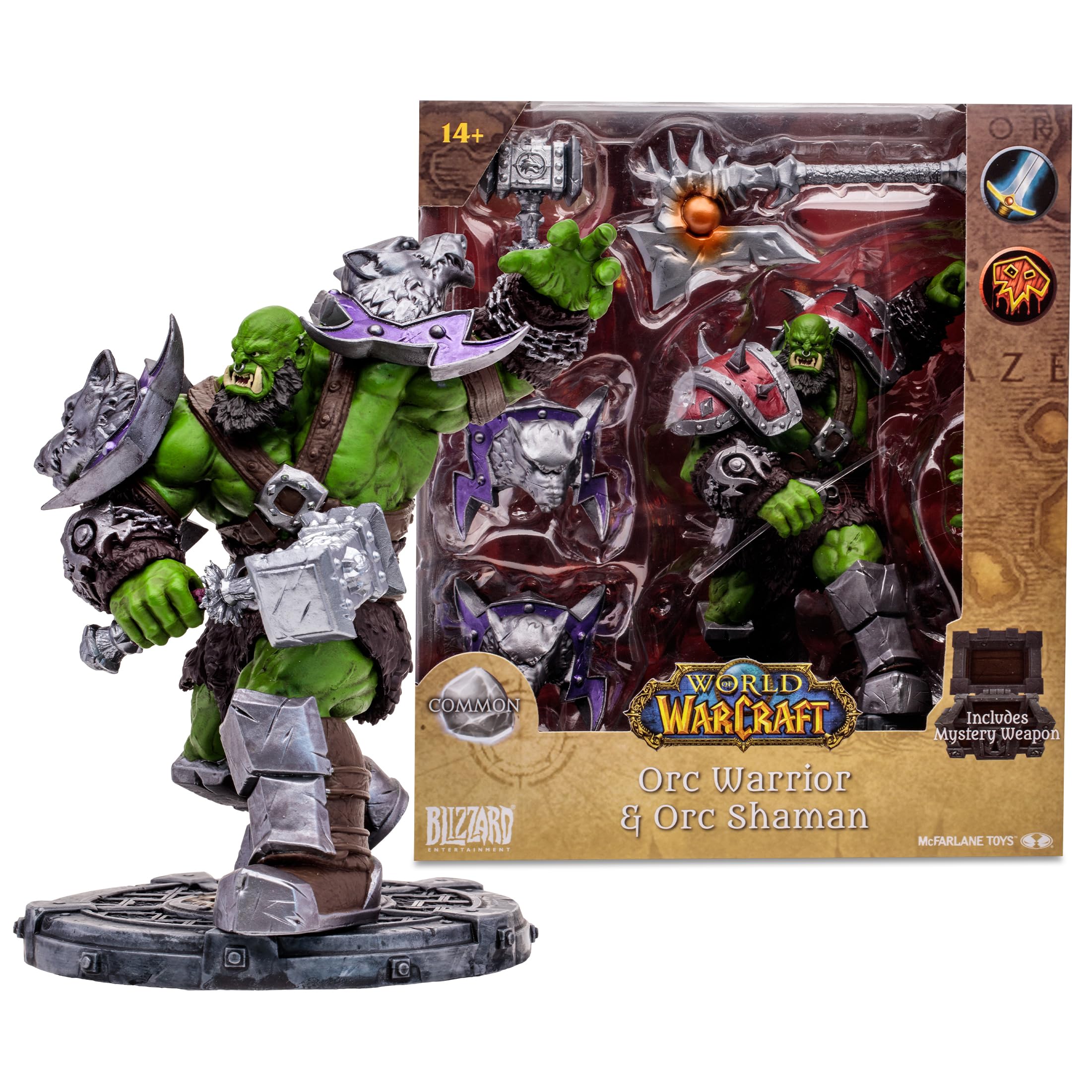 McFarlane Toys World of Warcraft Orc Warrior-Shaman 1:12 pose figure for display