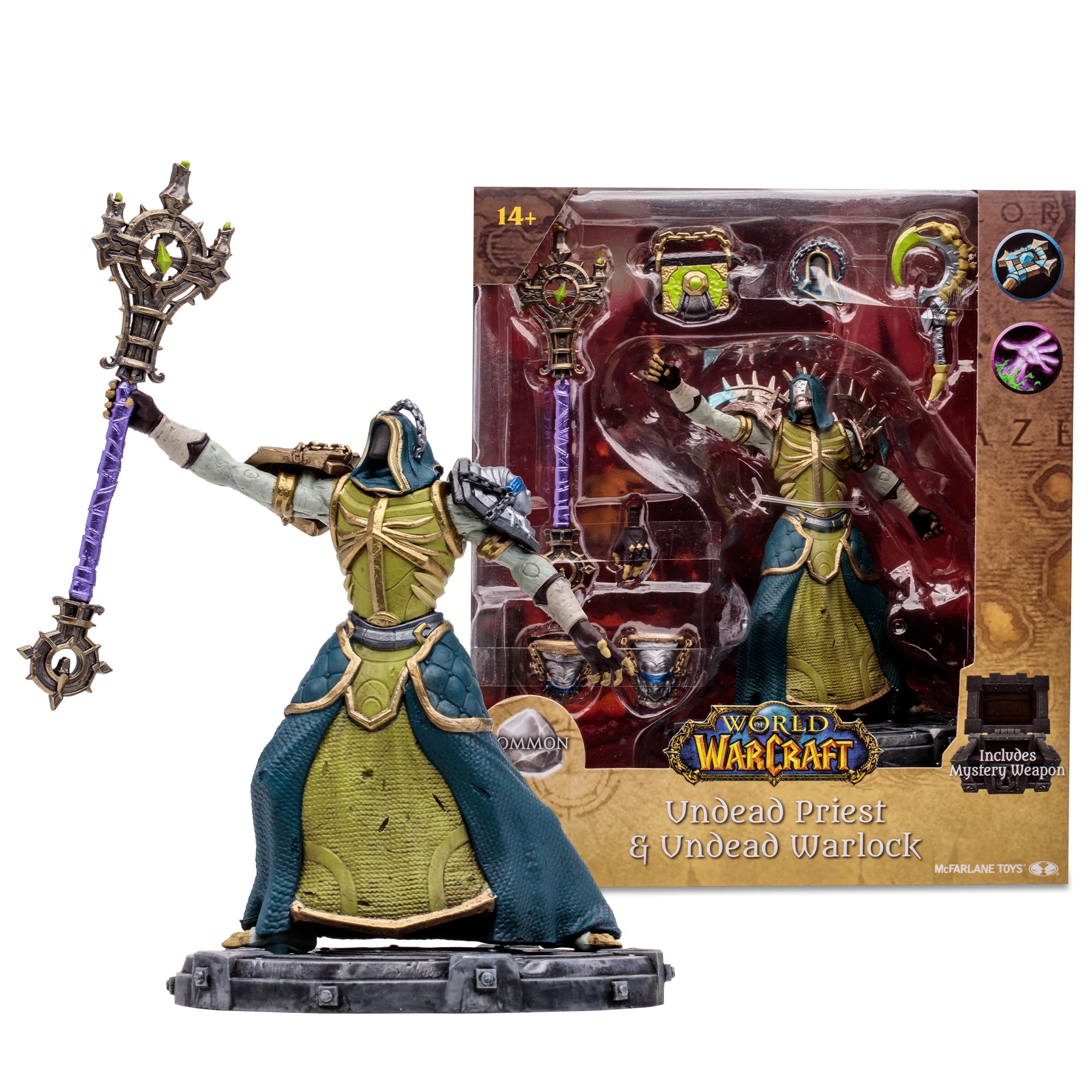 McFarlane Toys World of Warcraft undead priest-warlock pose figure for dynamic display.