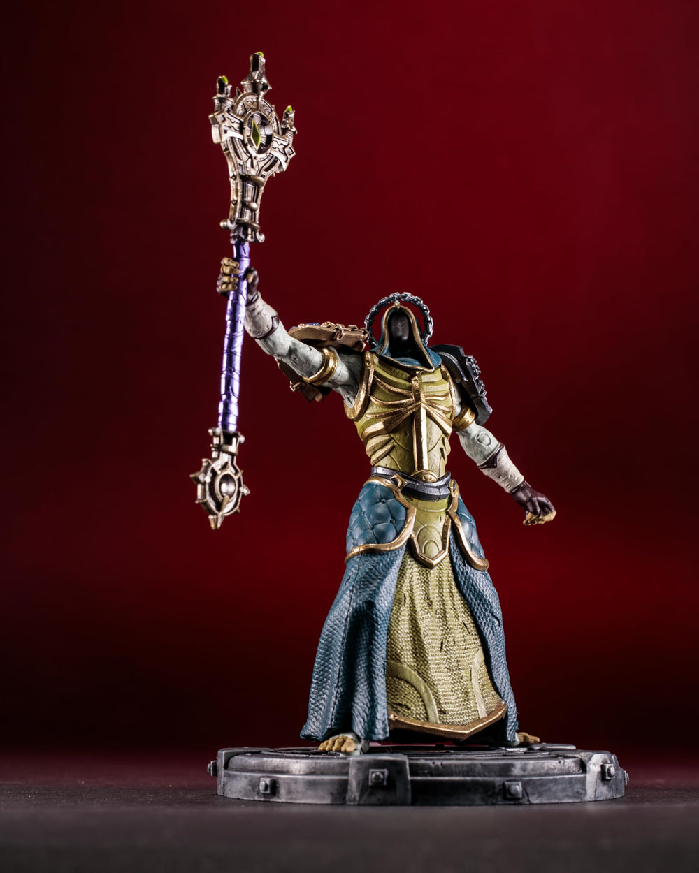 McFarlane Toys WOW undead priest-warlock figure with three weapons for versatile posing.