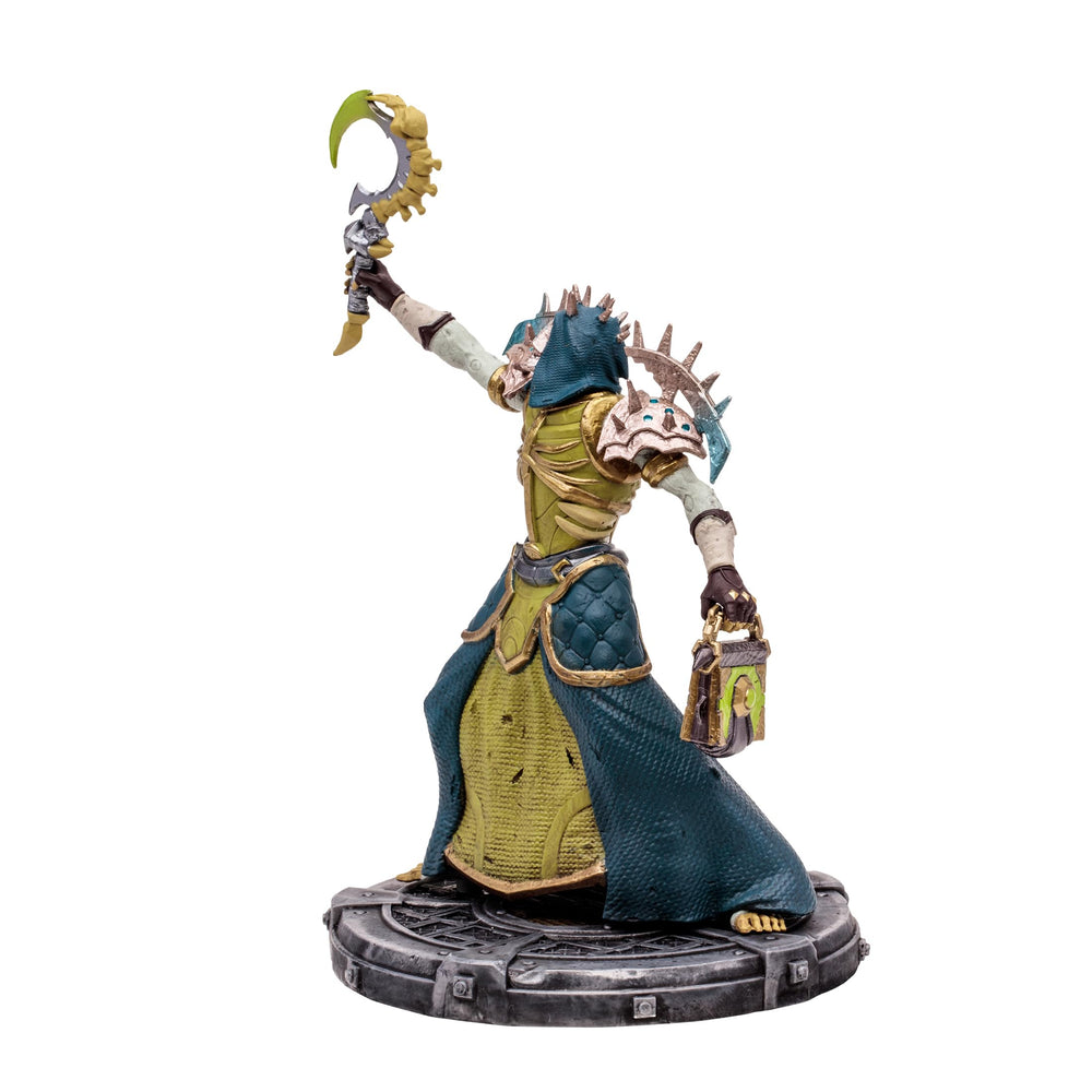 McFarlane Toys Warcraft undead priest-warlock detail shot highlights ornate styling.