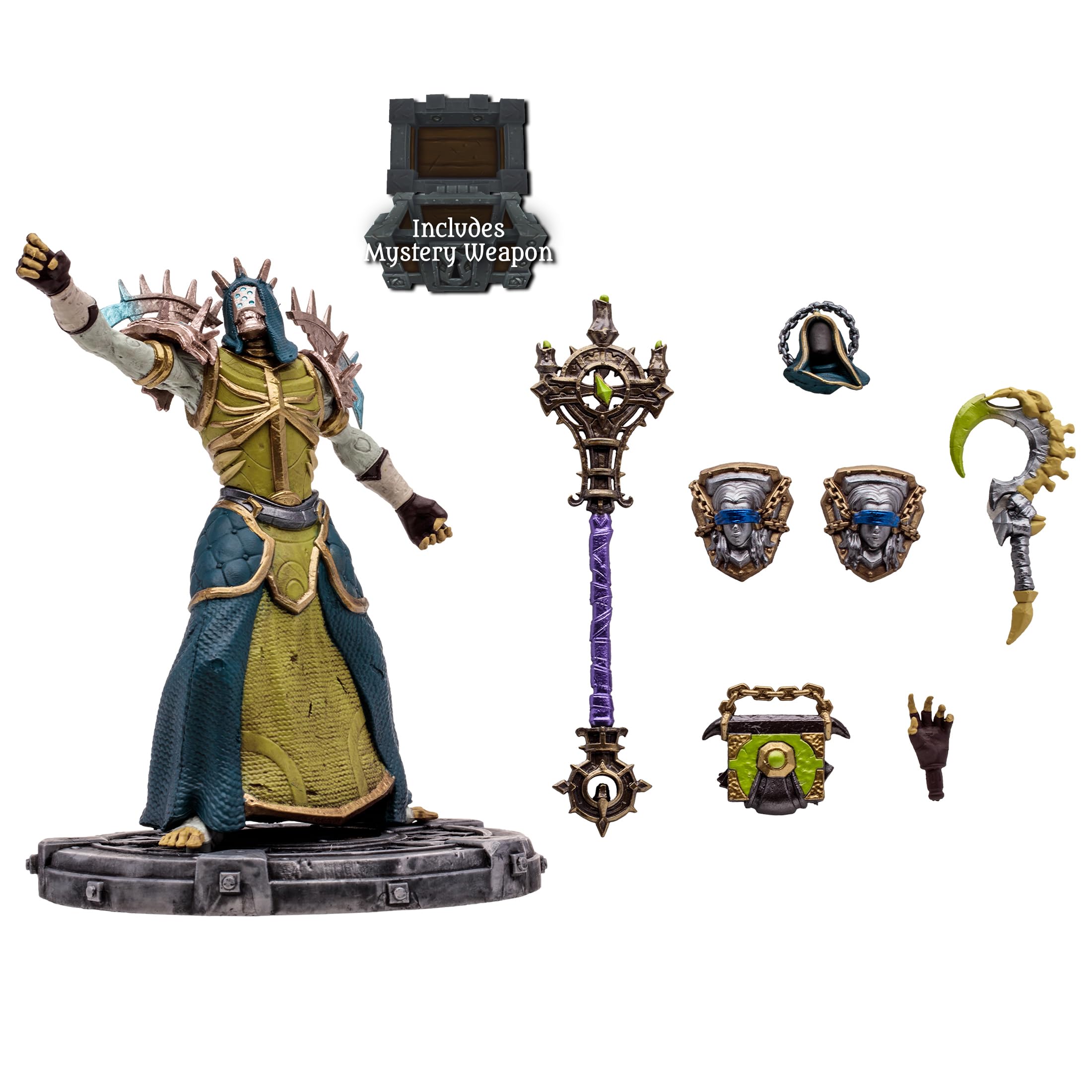 McFarlane Toys WOW undead priest-warlock extra head for display variety.