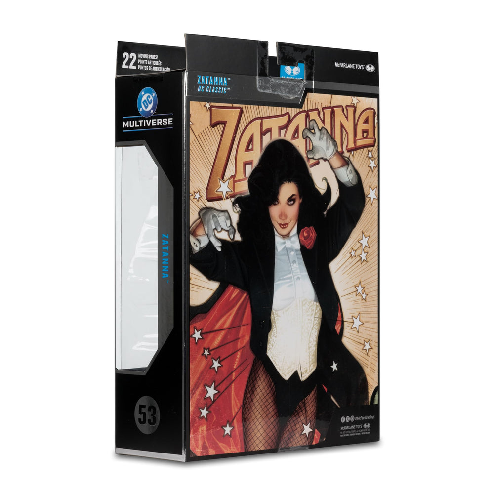 McFarlane Toys Zatanna figure in hand poses for display photography